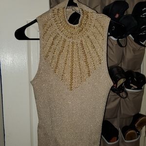 Gold beaded Cache top